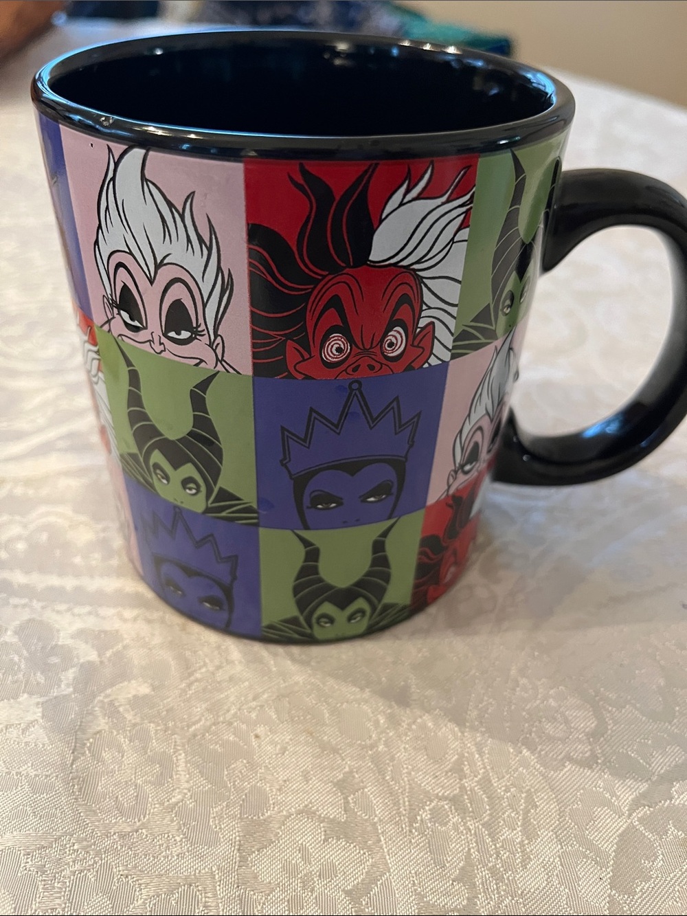 Disney Villains Checkered Mug - Black, Red, Purple, Green 20 oz in EUC